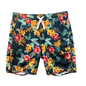 Fair Harbor Boys XL Swim Trunks BreezeKnit Liner Short Floral Hawaiian Hibiscus